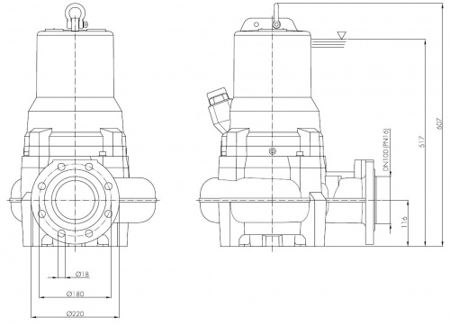 Погружной фекальный насос Hydropompe FM 1054/55  купить (фото, вид 6)